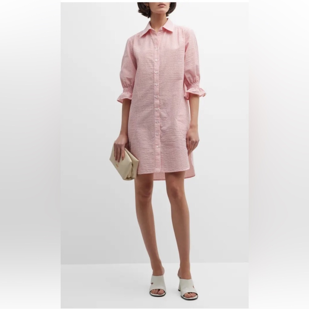 Finley Cotton Blend with Side Pockets Light Pink Long Sleeve Dress Size 2X. F52